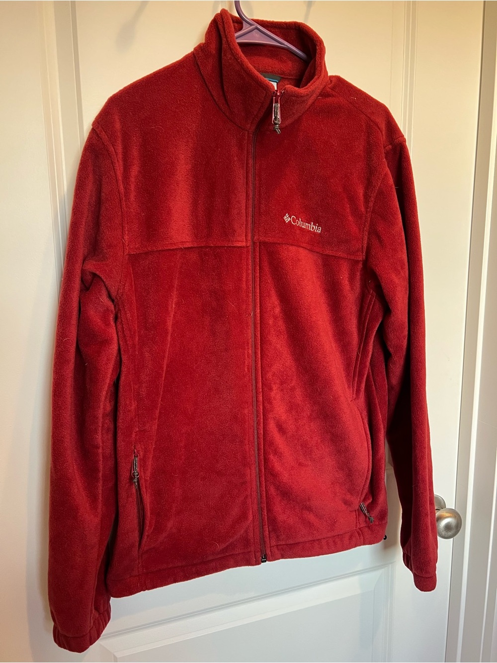 Columbia Men's Deep Red Full-Zip Fleece Jacket